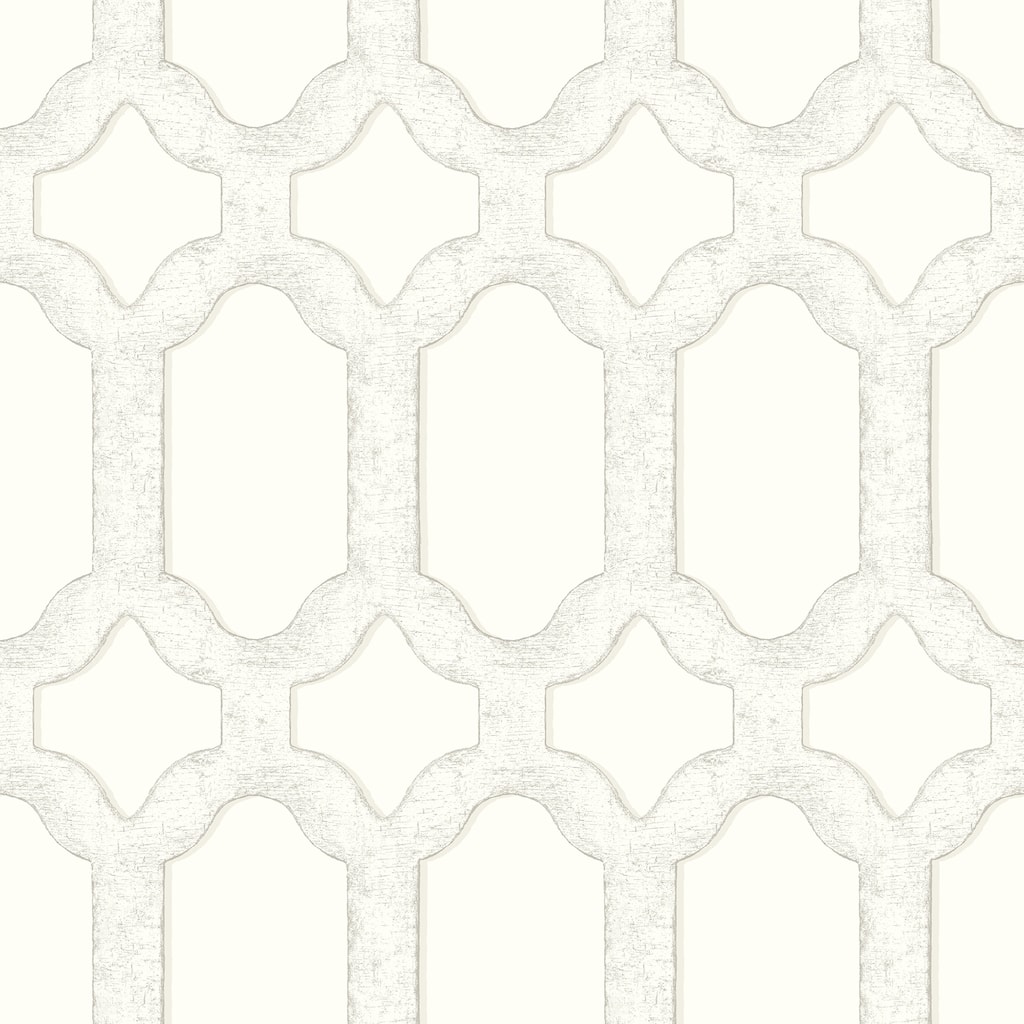Chesapeake Chervil White Trellis Wallpaper