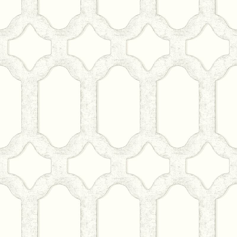 Chesapeake Chervil White Trellis Wallpaper