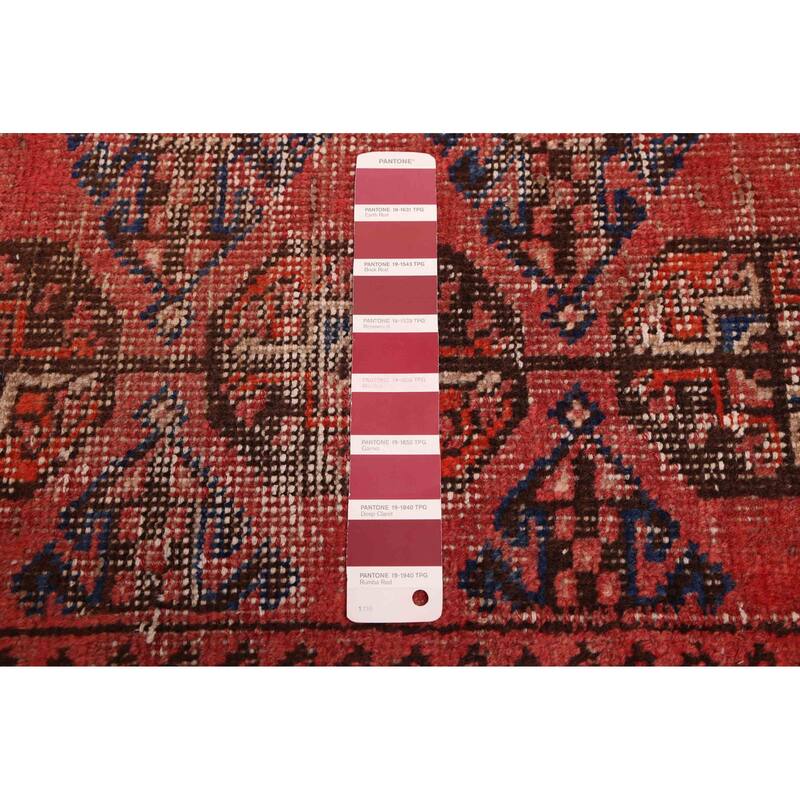 ECARPETGALLERY Hand-knotted Melis Vintage Red Wool Rug - 3'5 x 10'2