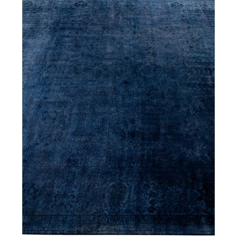 Overdyed One-of-a-Kind Hand-Knotted Area Rug - Blue - 6' 1" x 9' 0"