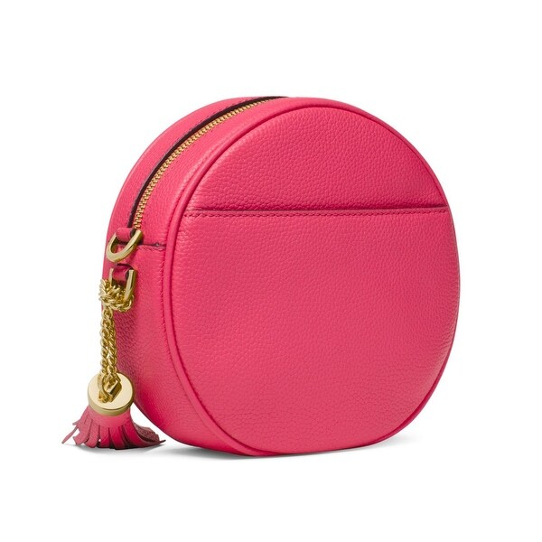 michael michael kors pebble leather circle canteen crossbody