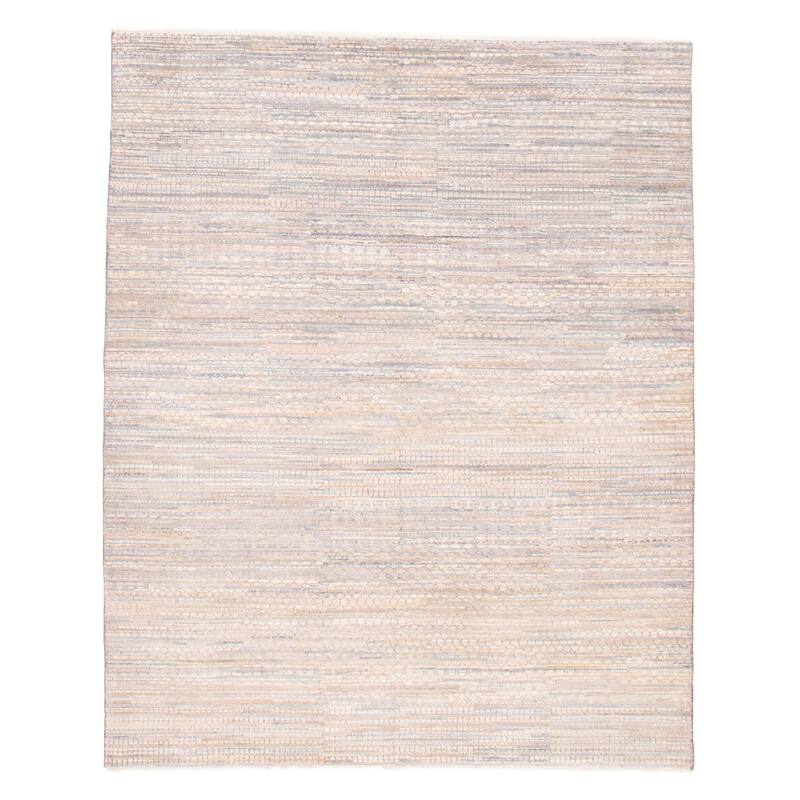 ECARPETGALLERY Hand-knotted Silk Shadow Grey Wool Rug - 7'9 x 9'7