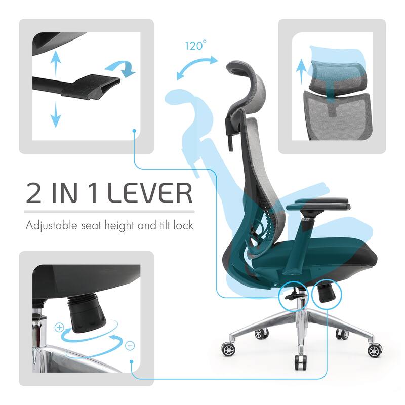 Porthos Home Benton Mesh Office Chair with Aluminium Roller Base