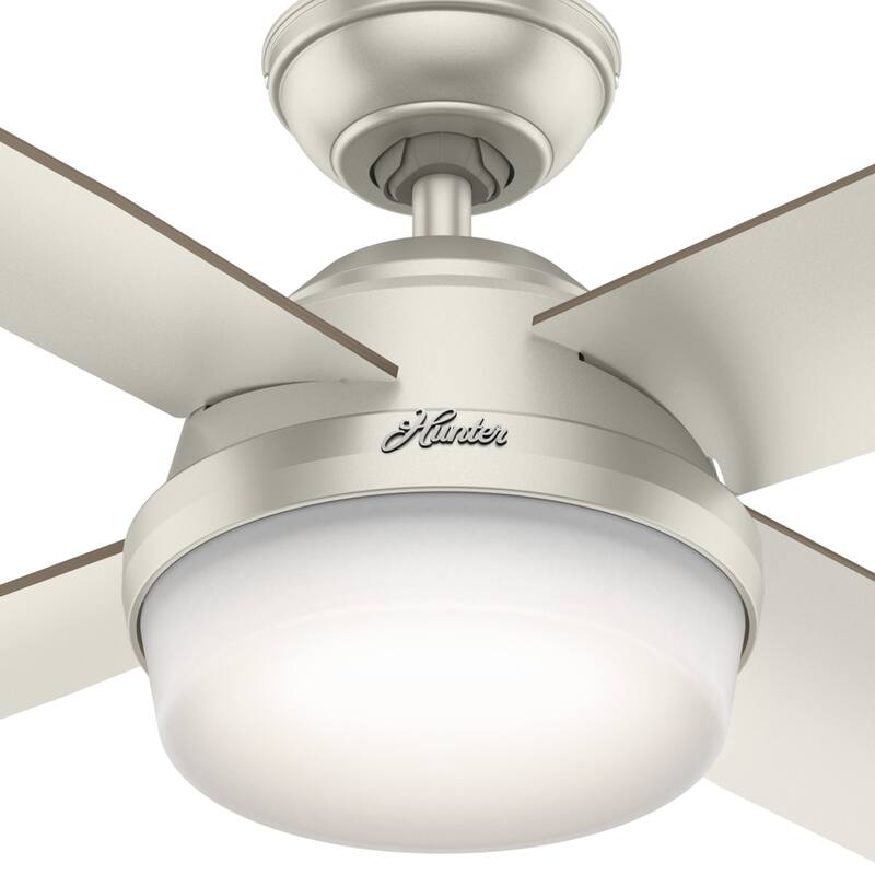 Hunter Fan Dempsey Collection Matte Black Metal and Glass Ceiling Fan with 4 Reversible Blackened Oak/Dark Walnut Blades