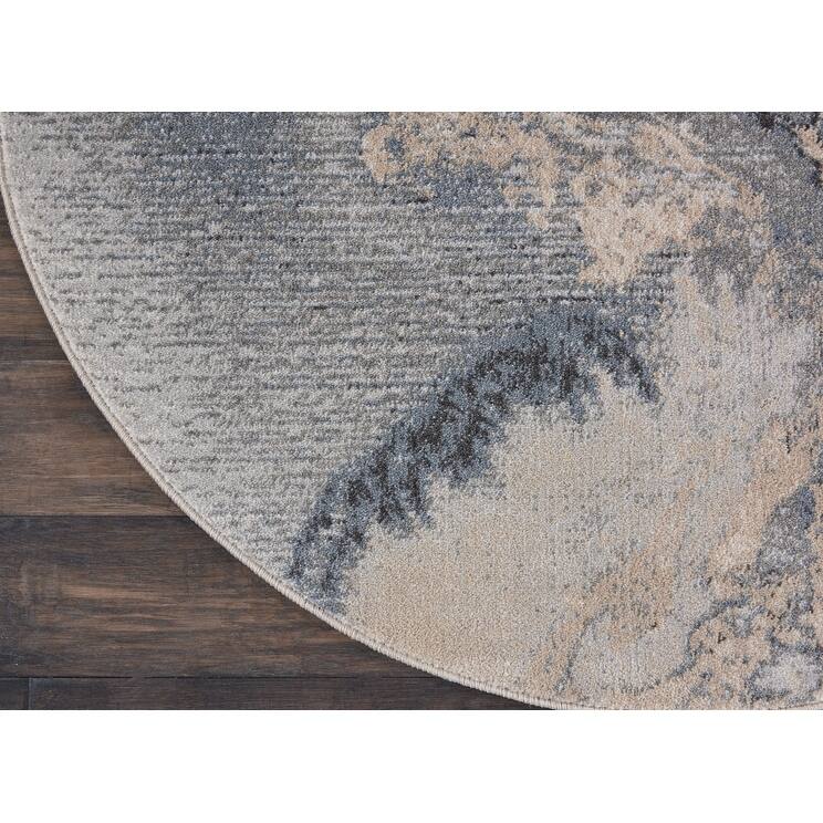 Power Loomed Geometric Abstract Modern Stain Resistant Area Rug - 63' X '63' X '0.5