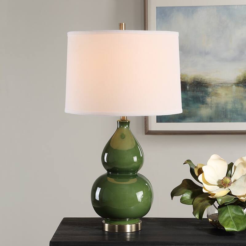 Strick & Bolton Ceramic Glazed Metal Table Lamp