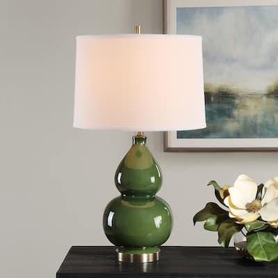 Strick & Bolton Ceramic Glazed Metal Table Lamp