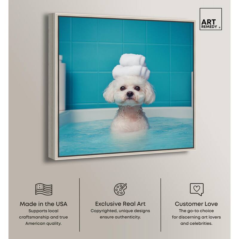 Fluff in the Tub Canvas by Art Remedy