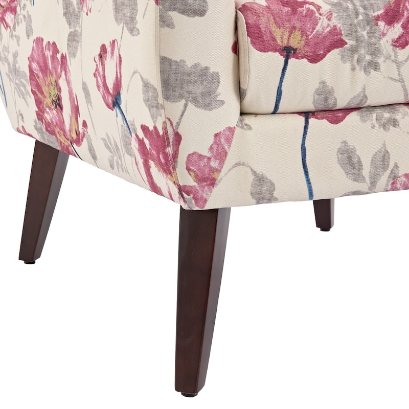 Set of 2 Modern Accent Chair Cotton Linen Upholstered Armchair for Living Room