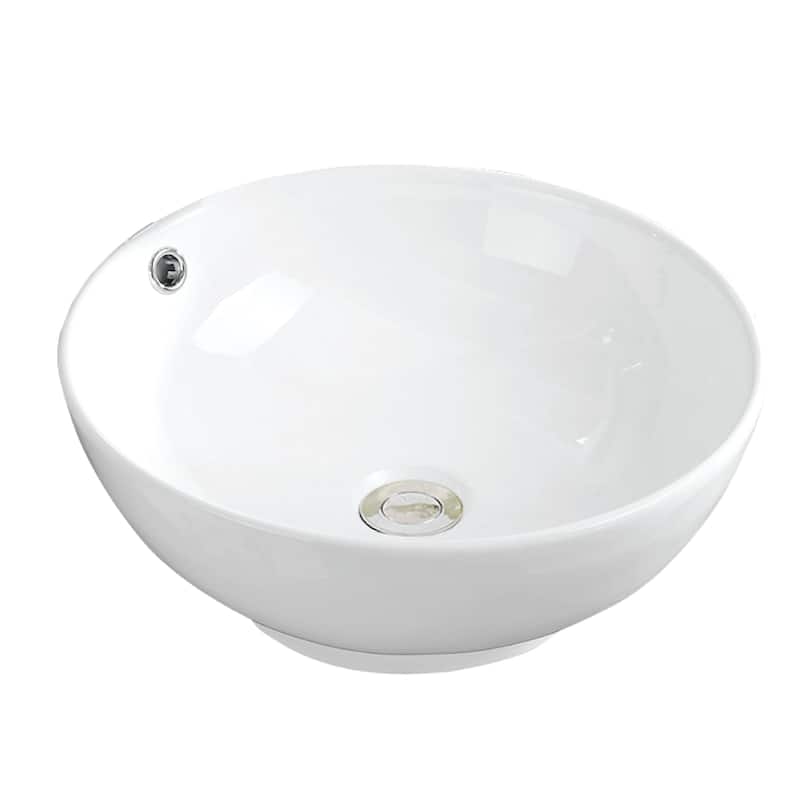 Karran Valera 17" Vitreous China Vessel Bathroom Sink in White with Overflow Drain