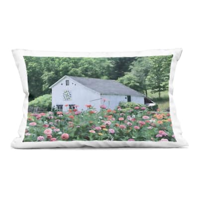 Stupell Countryside House in Garden Decorative Printed Throw Pillow Design by Lori Deiter