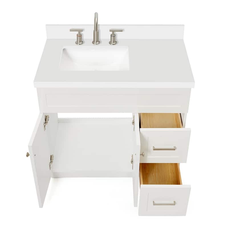 Ariel F037SLWQRVO Hamlet 37" Free Standing Single Basin Vanity Set