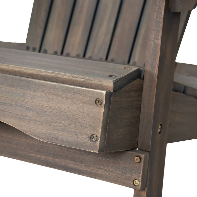 Rustic Acacia Wood Foldable Adirondack Chairs