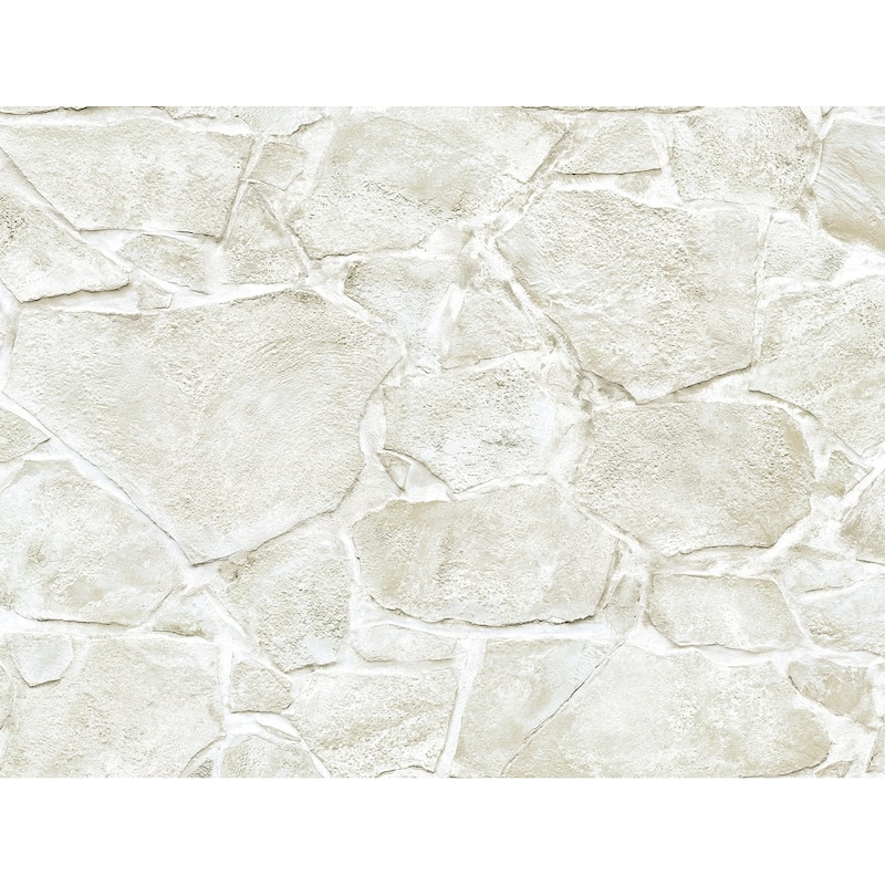Harry & Grace Faux Fieldstone Peel and Stick Natural Wall Backdrop Panel - 20.5 in. W x 9 ft. L - Luna