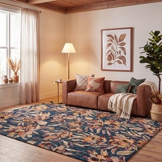 SAFAVIEH Handmade Blossom Jetchka French Country Floral Wool Rug