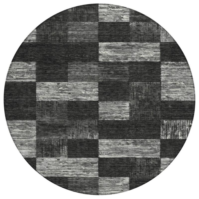 Machine Washable Indoor/ Outdoor Checker Chantille Rug