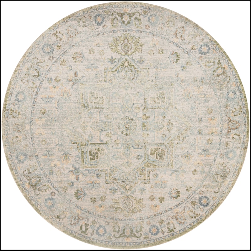Nourison Astra Machine Washable Distressed Area Rug - 8' Round - Beige