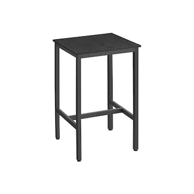 Space-Saving Square Dining Table Steel Frame Adjustable Feet and Rustic Industrial Style for Small Kitchens