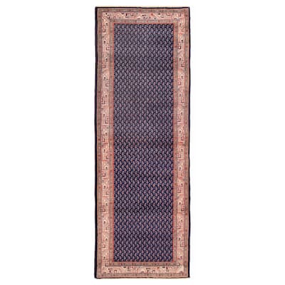 ECARPETGALLERY Hand-knotted Andelz Dark Navy Wool Rug - 3'5 x 10'1