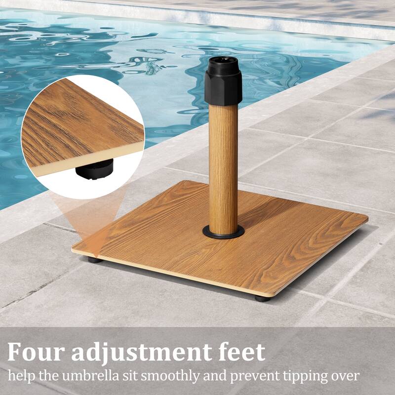 VredHom 30lbs Steel Umbrella Base Weighted Patio Stand for Outdoor - 17.71 in L x 17.71 in W x 15.75 in H