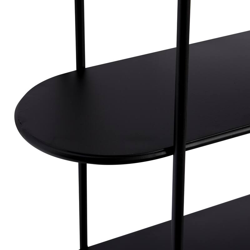 Metal Oval 3 Shelf Wall Shelf - Black - Roche River Decor