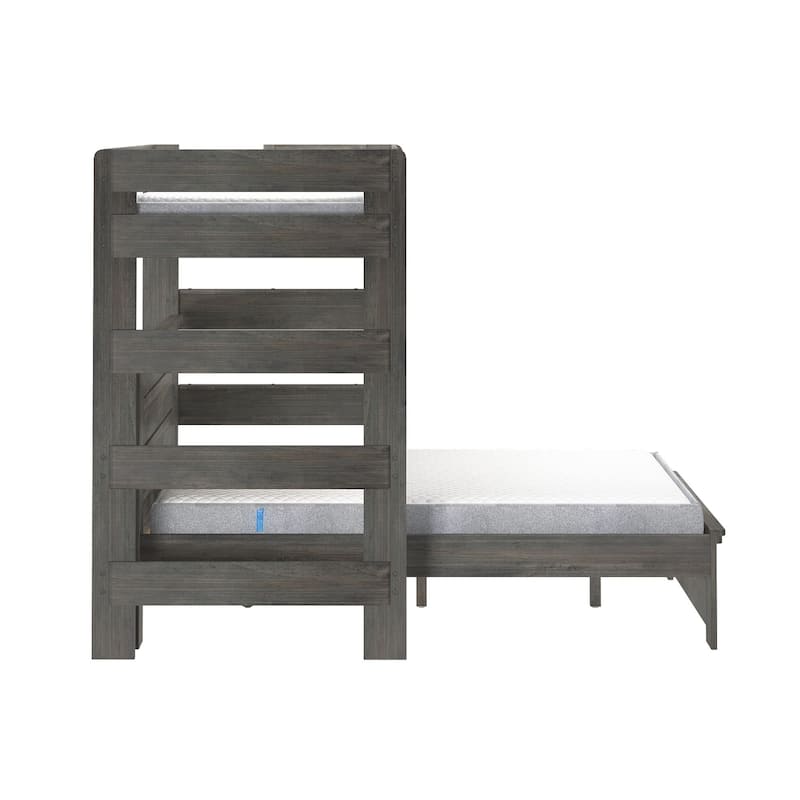 Max and Lily Farmhouse Twin over Queen L Shaped Bunk Bed