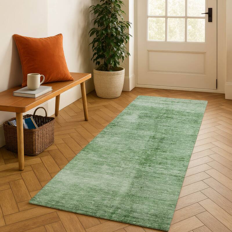 Premium Washable Super Soft Solid Ombre Mayfield Rug - Green - 2'3" x 7'6"