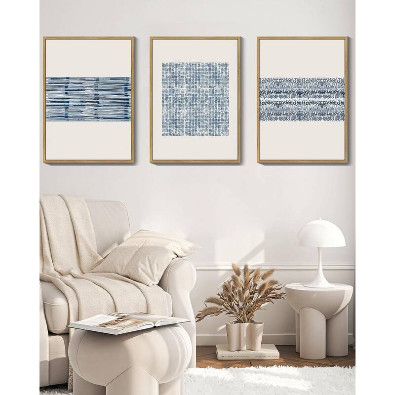 Blue Abstract Framed Wall Art Modern