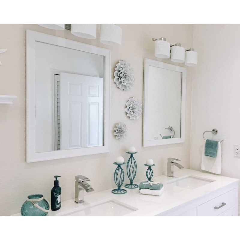 Morgan White Framed Vanity Mirror