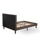 preview thumbnail 7 of 42, 2 Piece Bed Set -Bed with Brown Linen Fabric Button Tufted Headboard - 1 Night Stand (Bed Size Options)