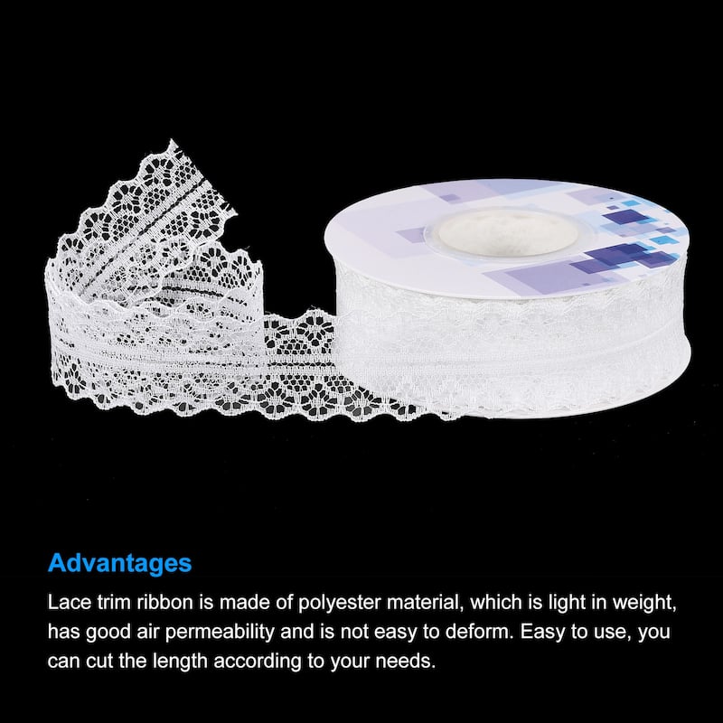 1.2 Inch Wide 25 Yard Lace Ribbon Floral Pattern Lace Trim Ribbon