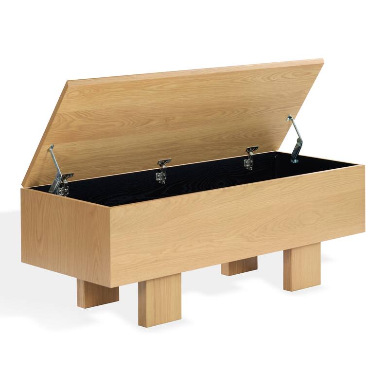 SAFAVIEH Couture Sherianya Wood Storage Bench - 50"W x 18"D x 18"H