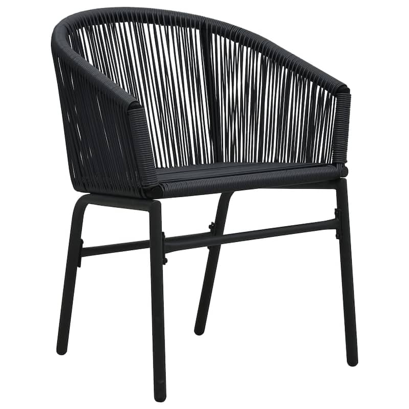 vidaXL Patio Chairs 2 Pcs Wicker Patio Dining Chair with Cushion PE Rattan