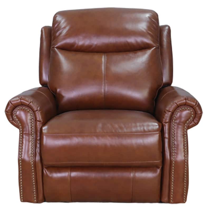 Hydeline Royce Zero Gravity Power Recline and Headrest Top Grain Leather Recliner - Bristol Cocoa