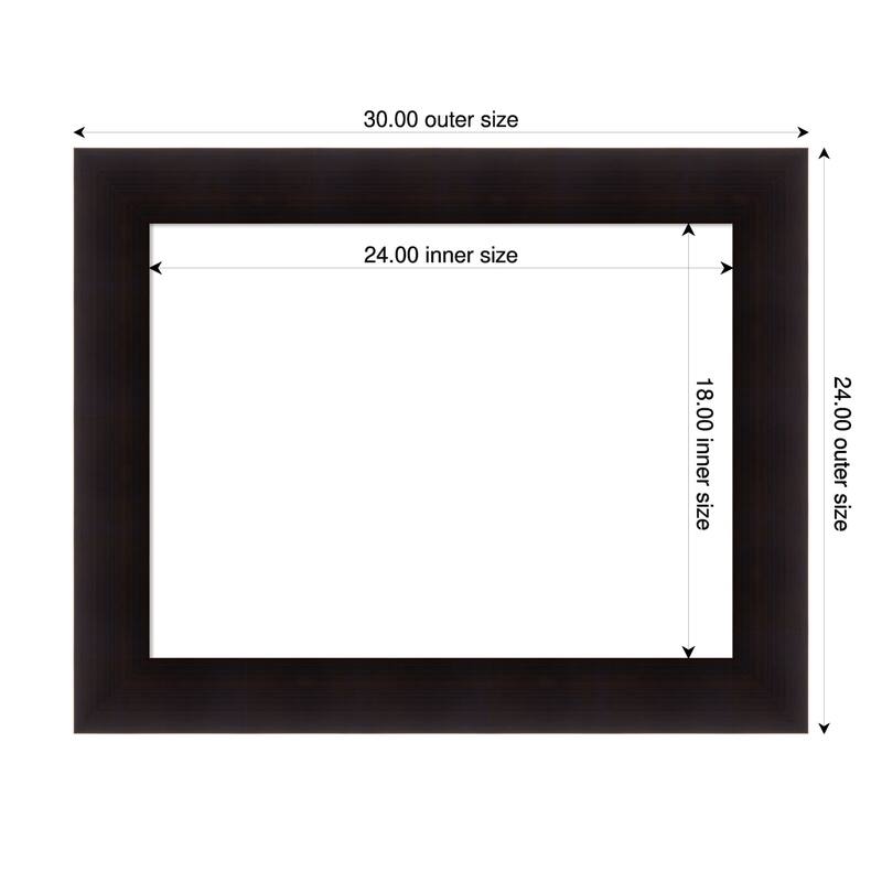 Amanti Art Portico Espresso Framed Dry Erase Magnetic Board - 30 x 24 in