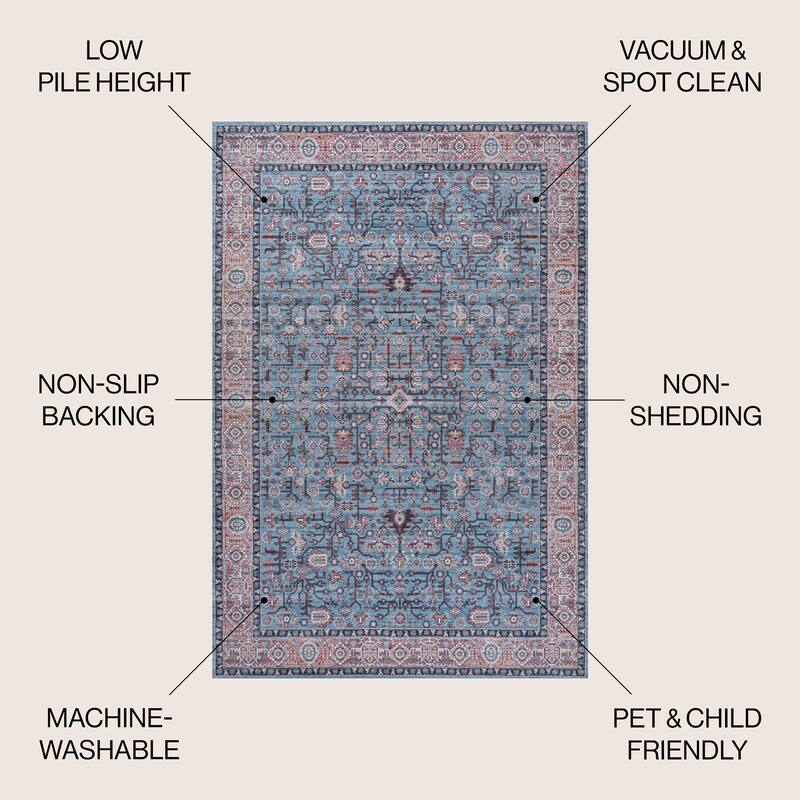 JONATHAN Y Cirali All-Over Persian Machine Washable Area Rug
