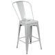 preview thumbnail 67 of 97, 24'' High Metal Indoor-Outdoor Counter Height Stool with Back