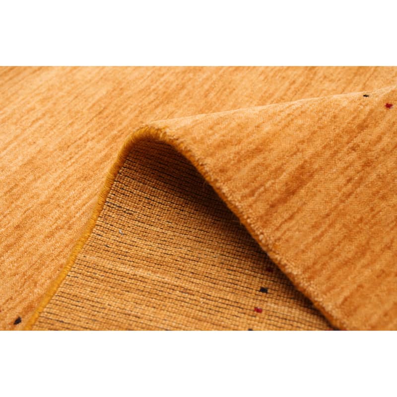 ECARPETGALLERY Hand Loomed Kashkuli Gabbeh Light Orange Wool Rug - 5'0 x 8'1