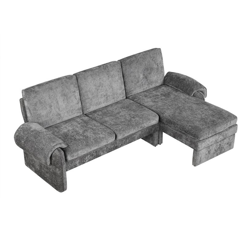 94.1" Chenille L-Shaped Sectional Sofa with Adjustable Back & Chaise