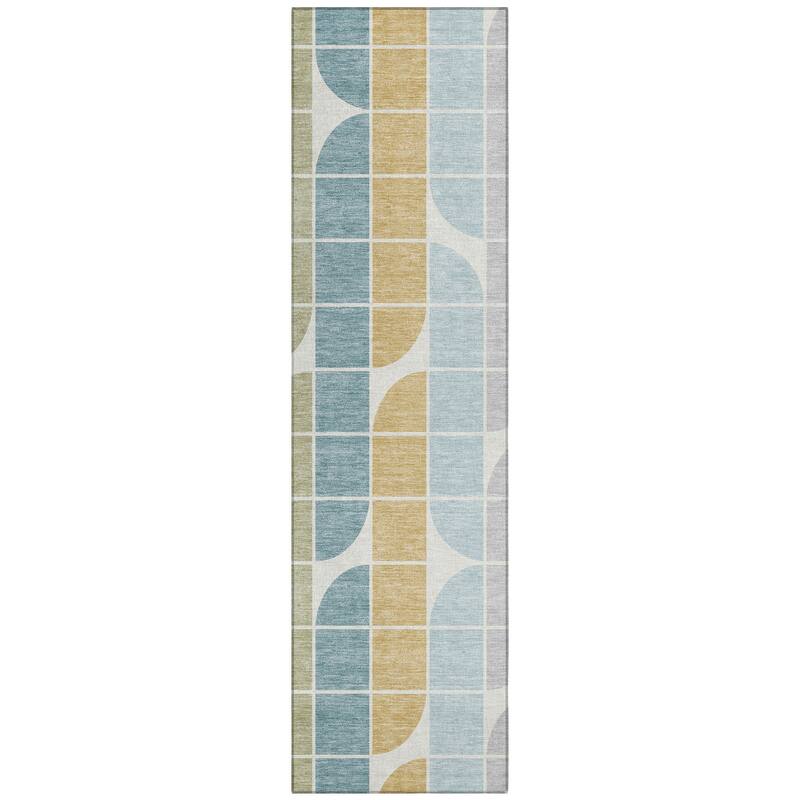 Machine Washable Indoor/ Outdoor Modern Finch Chantille Rug