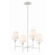 preview thumbnail 6 of 9, Broche 4 Light Matte White Chandelier - 28"W x 28"H x 28"D