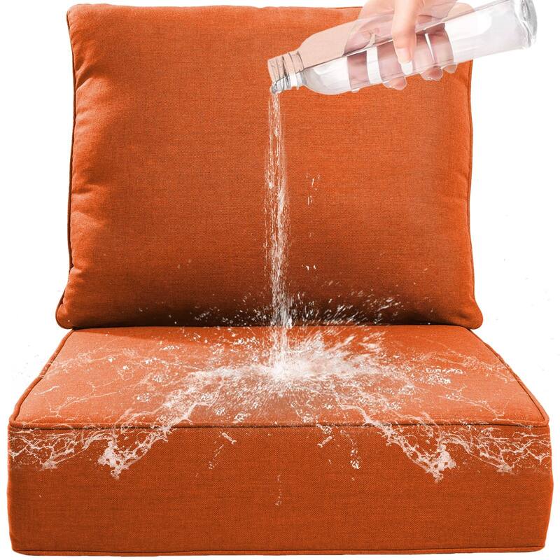 22" W x 24" D x 6" T Outdoor Lounge Chair Replacement Cushion Set Water and Fade Resistant