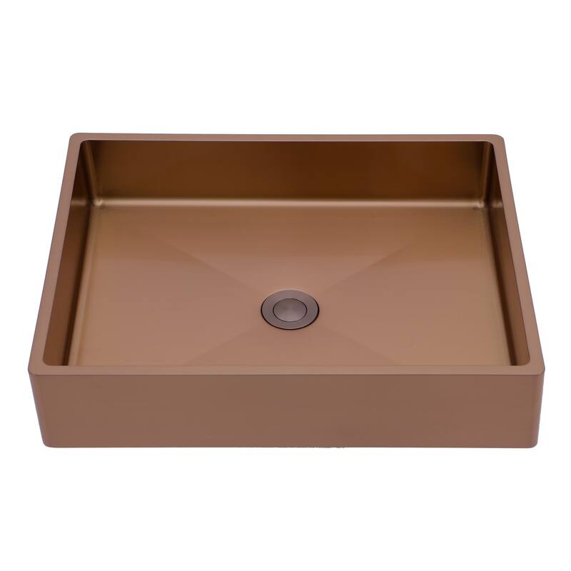 19" x 15" Stainless Steel Bathroom Sink with Pop-Up Drain