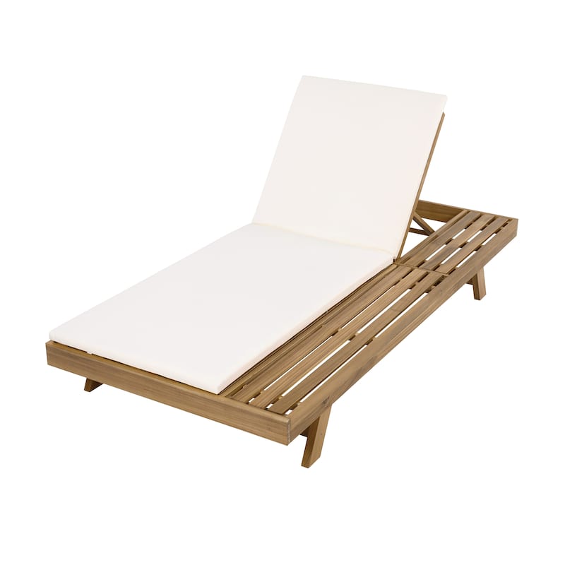 Christopher Knight Home - Maribel Modern Outdoor Acacia Wood 4-Position Adjustable Chaise Lounge with Water-Resistant Cushion