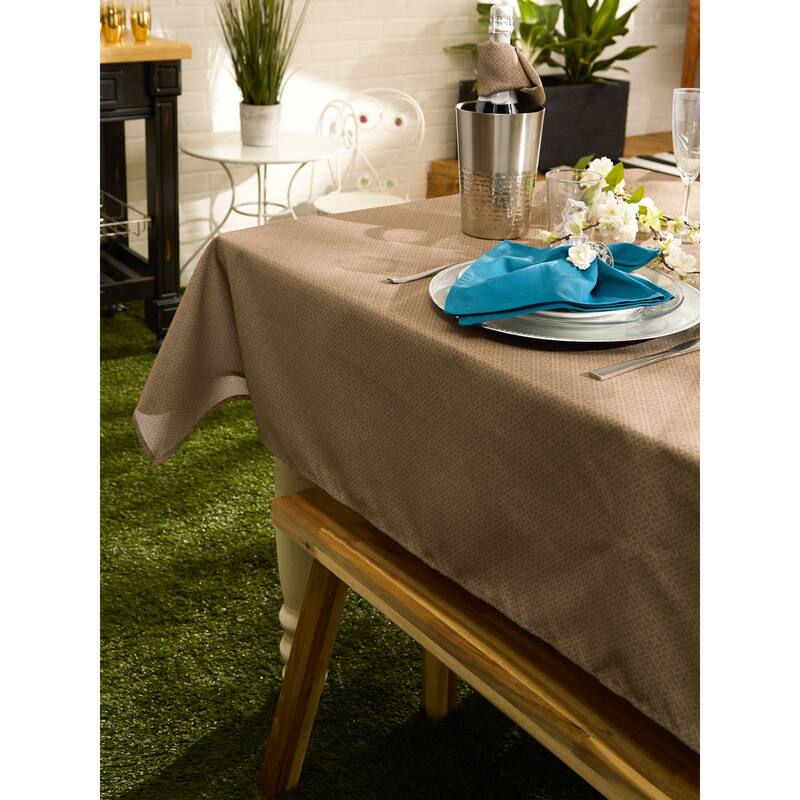 DII Stone Tonal Lattice Print Outdoor Tablecloth With Zipper 60 Round