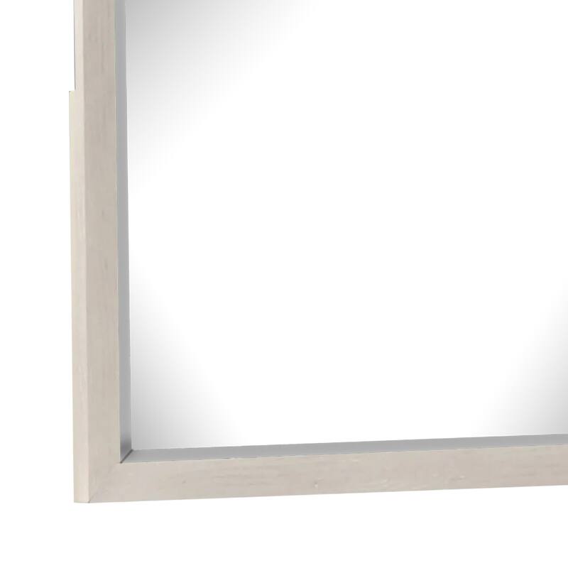 Kexa Dresser Mirror, Bevel Glass, Light Gray Solid Wood Frame, 34x44