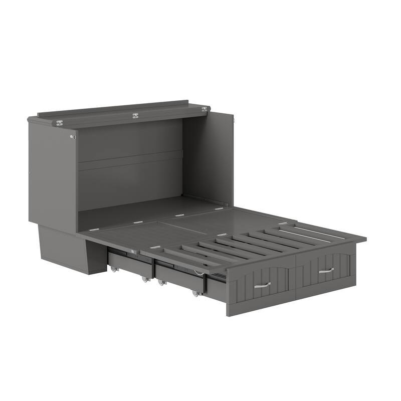 Murphy Bed Chest - Storage Drawer & USB Charger - Space Saving Furniture