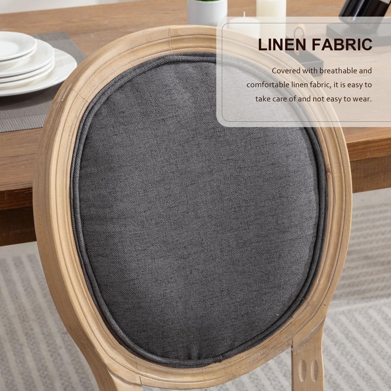 Upholstered French Style Nailhead Dining Chairs(Set of 4)