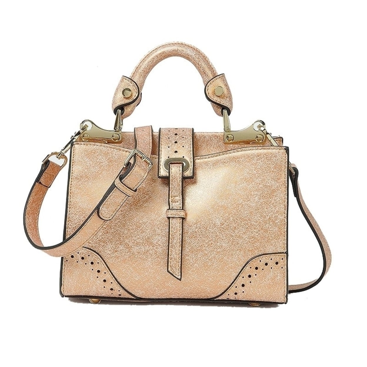 Women Genuine Cowhide Handbag Shoulder Bag Cross Body Bag Lock Gypsophila Leather 5 Colors