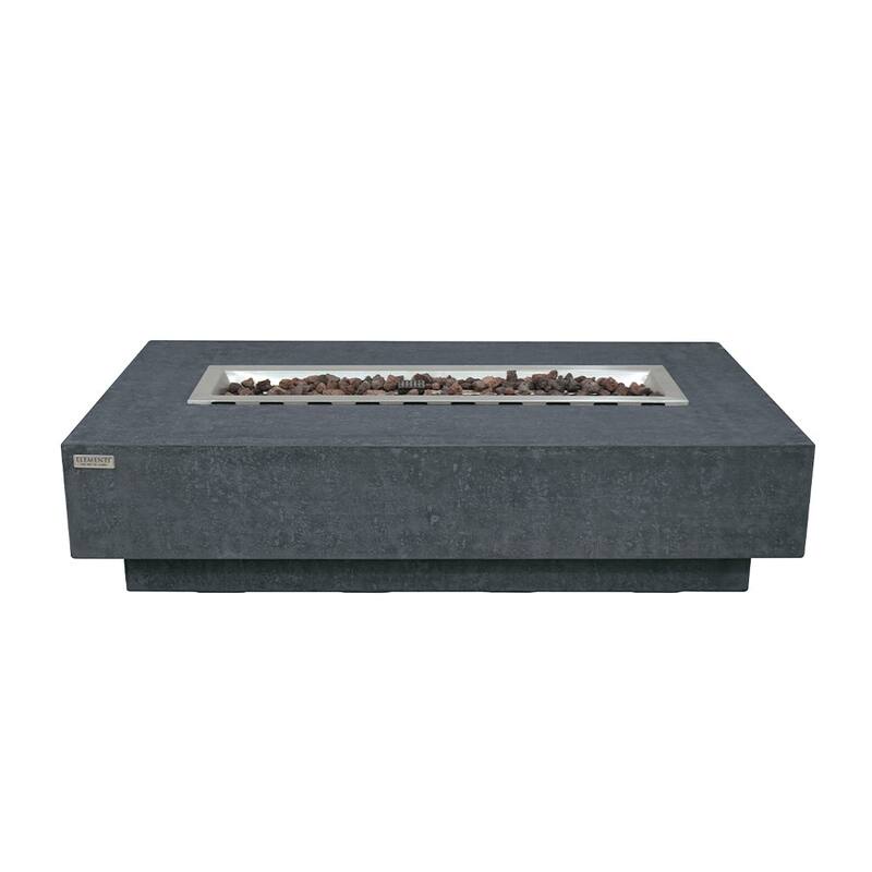 Elementi Hampton Outdoor Fire Pit Table 56" Rectangular Patio Heater - Natural Gas